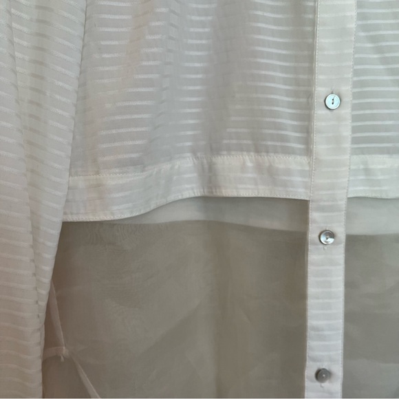 Elizabeth and James half sheer white button up collared shirt - Picture 4 of 11